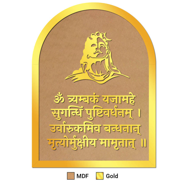 Acrylic Mahadev Mantra Frame Set - Arch Shape