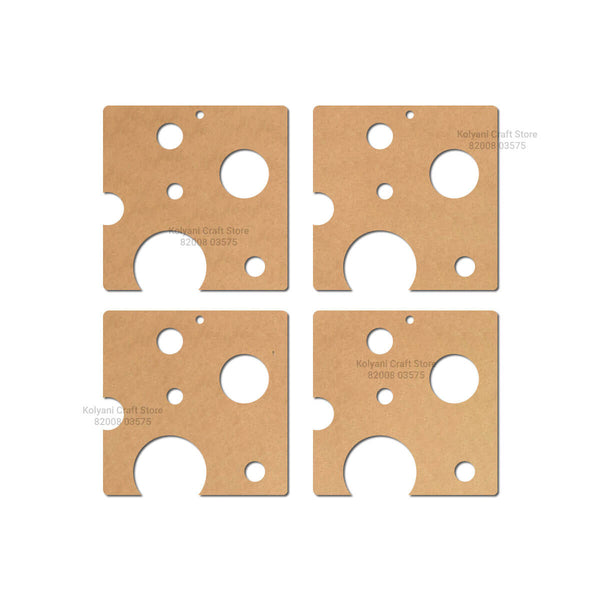 Cheese Slice Coaster MDF Cutout Set of 4