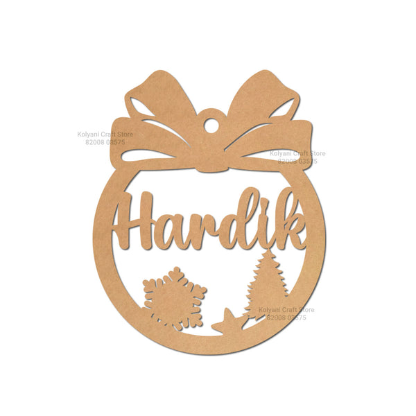 Custom Personalized Christmas Hanging MDF Cutout B