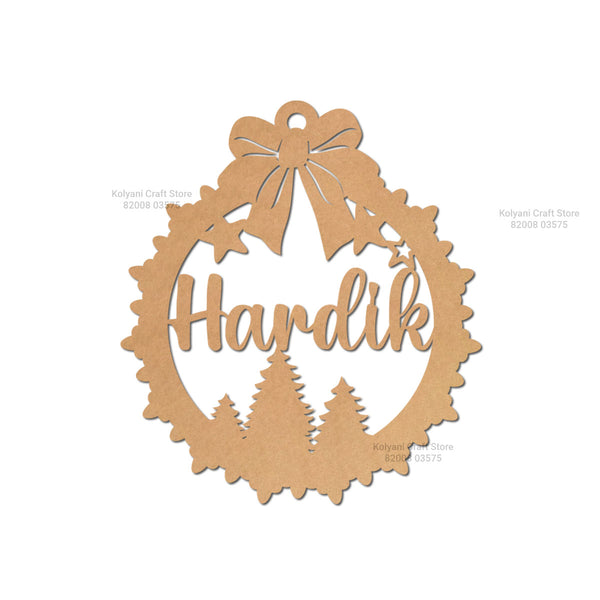 Custom Personalized Christmas Hanging MDF Cutout C