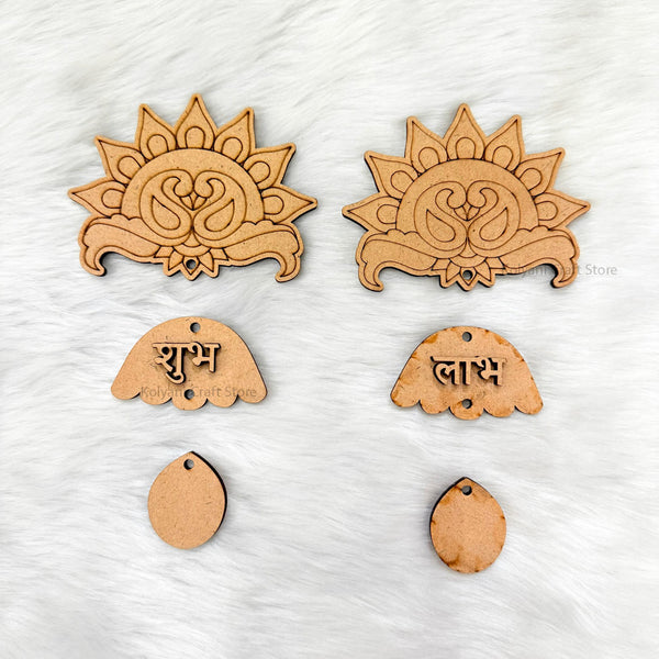 Divine Peacock  Shubh Labh MDF Cutout