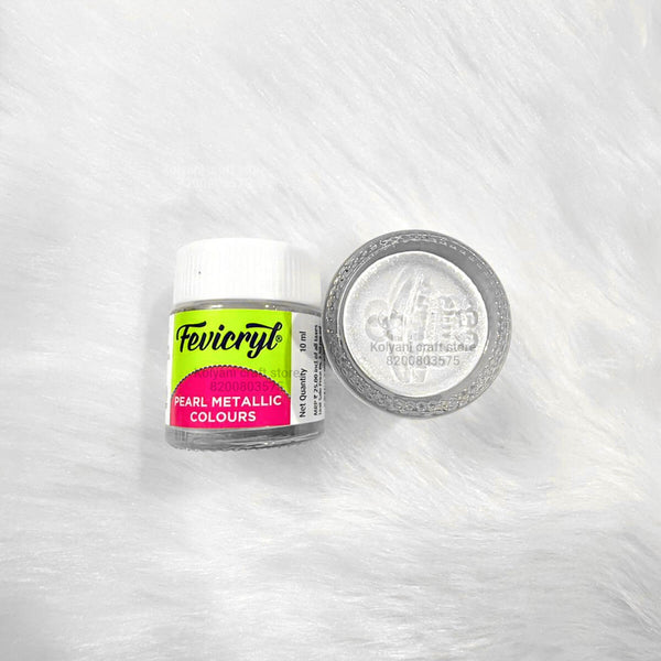 Fevicryl Metalic pearl colour silver - 10 Ml