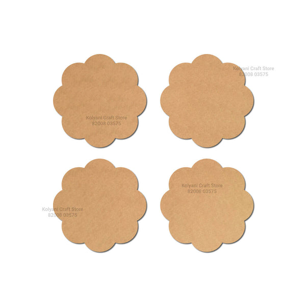 Flower Coaster MDF Cutout  Set of 4