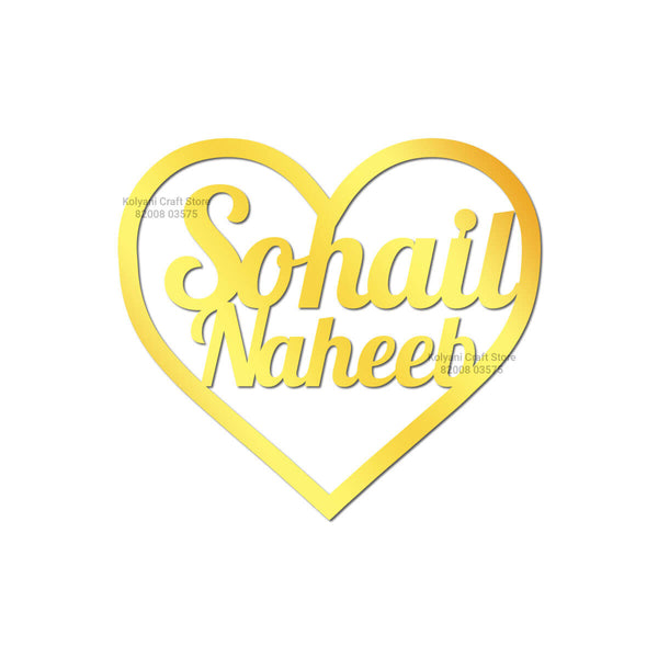 Customized Acrylic Name Cutout - Heart Shape