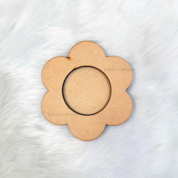 Round Flower T-Light Candle MDF Cutout