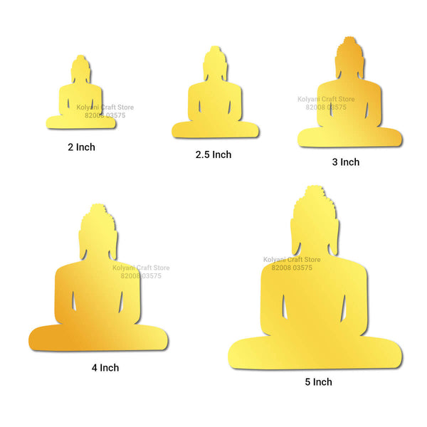Mahavir Swami Acrylic Cutout Gold - A