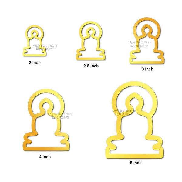 Mahavir Swami Acrylic Cutout Gold - B