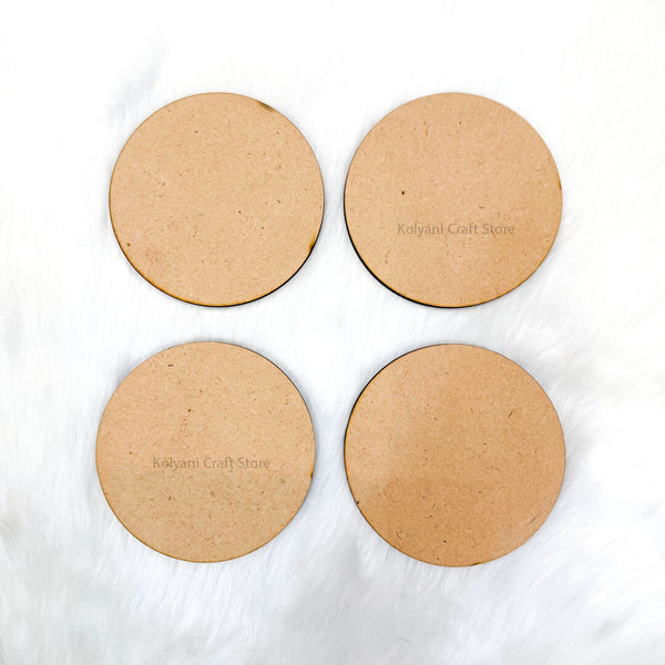 Round MDF Coaster - 4 Pcs