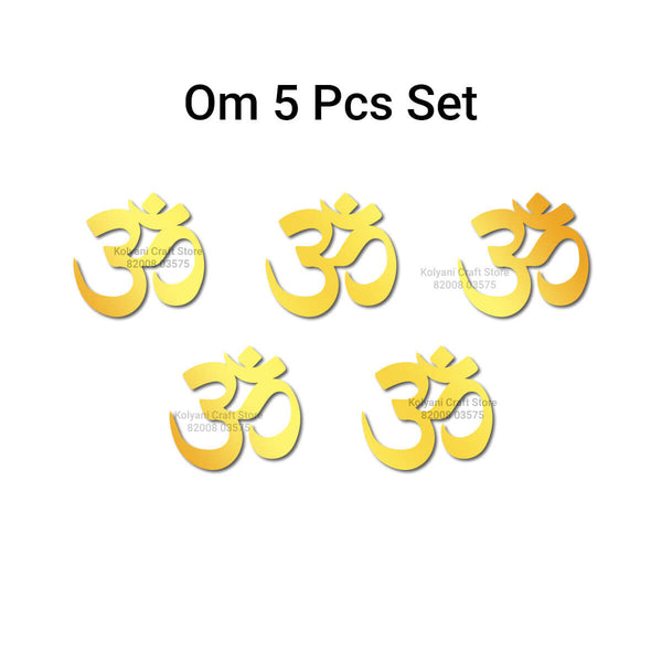 Om Acrylic Cutout Gold - 5 Pcs Set