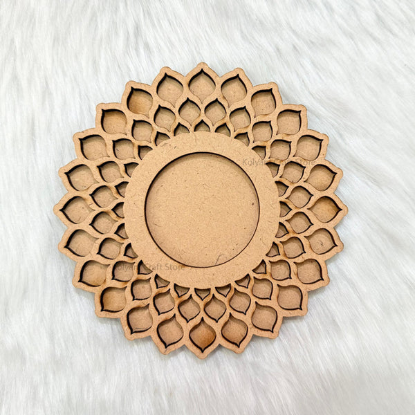 Peacock Mandala T-Light Candle MDF Cutout