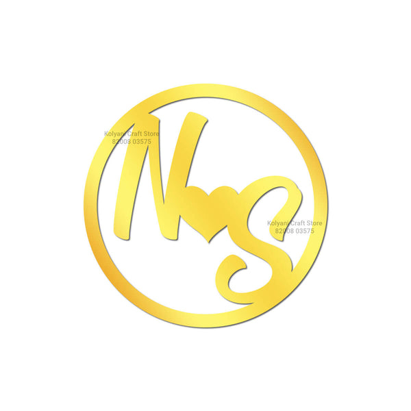 Customized Acrylic Couple Name Logo Cutout - A