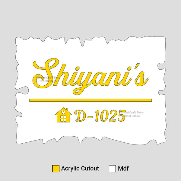 Custom Acrylic Cutout for Name Plate With MDF - B
